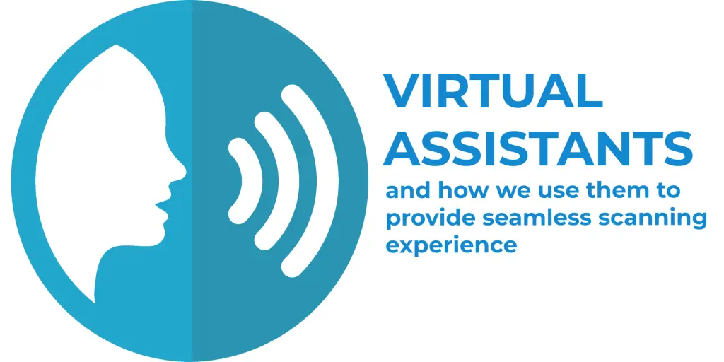 card containign text: "Virtual Assistants and how we use them to provide seamless scanning experience"